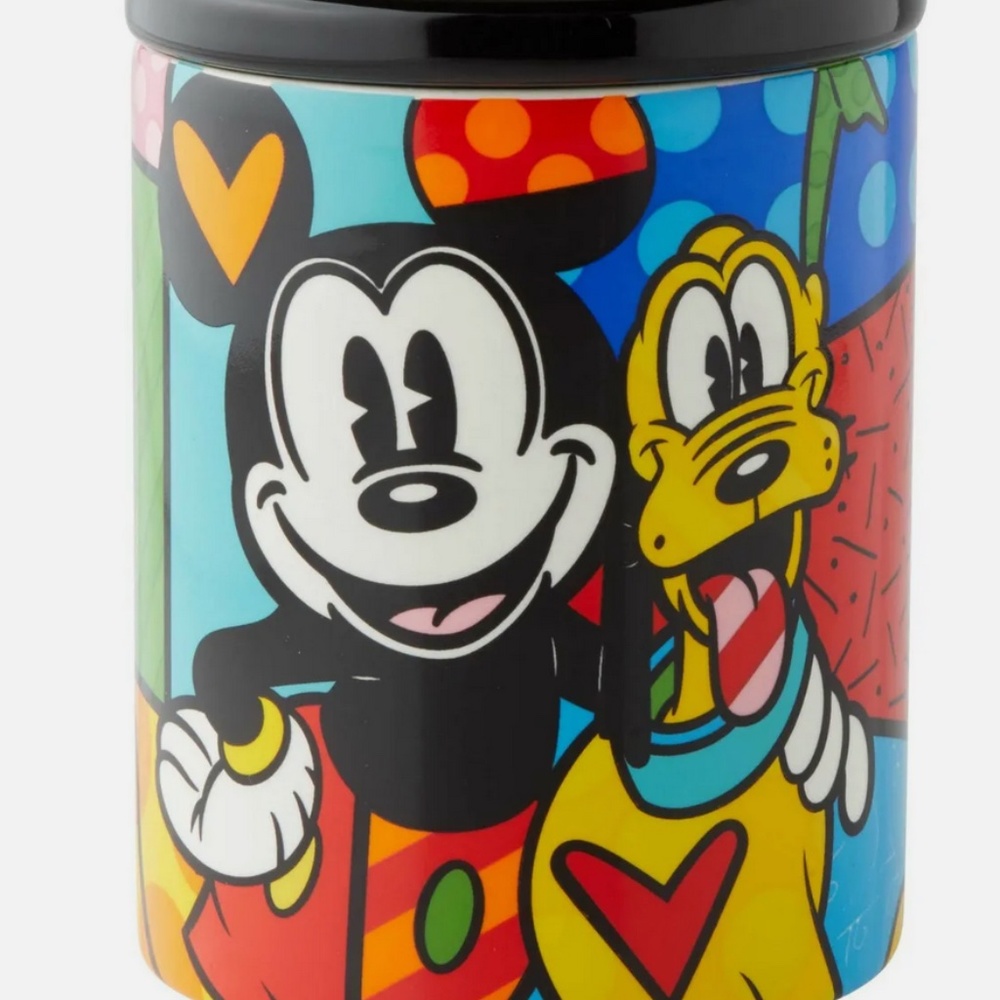 ROMERO BRITTO DISNEY MICKEY & PLUTO CANISTER / JAR NEW in Box